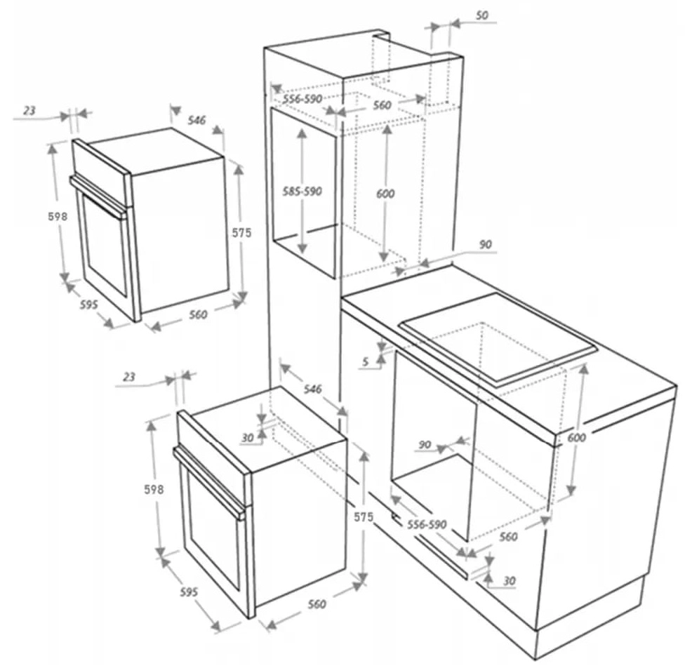 Газовый духовой шкаф Maunfeld EOGC604RBG.MT