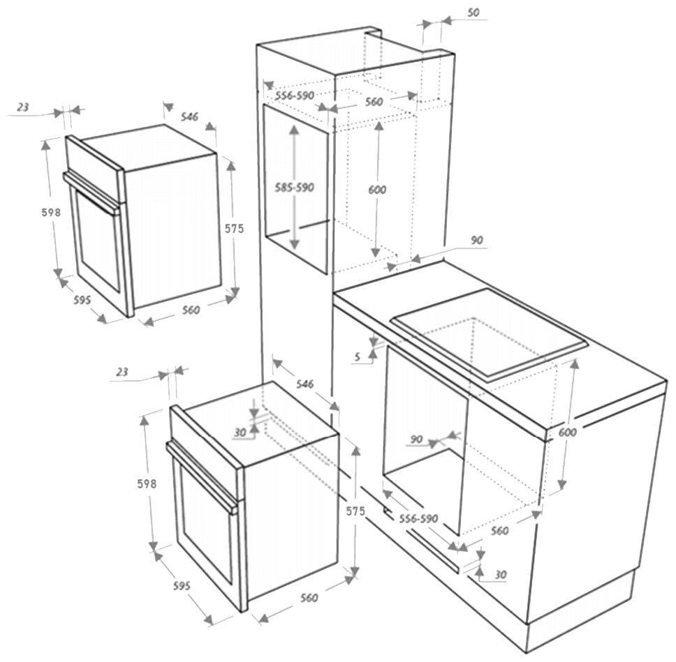 Газовый духовой шкаф Maunfeld EOGC604RIB.MT