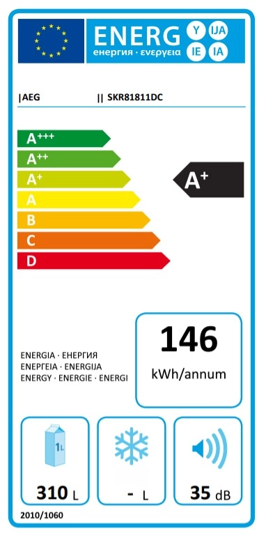 Однокамерный холодильник AEG SKR81811DC