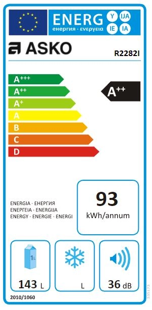 Однокамерный холодильник Asko R2282I