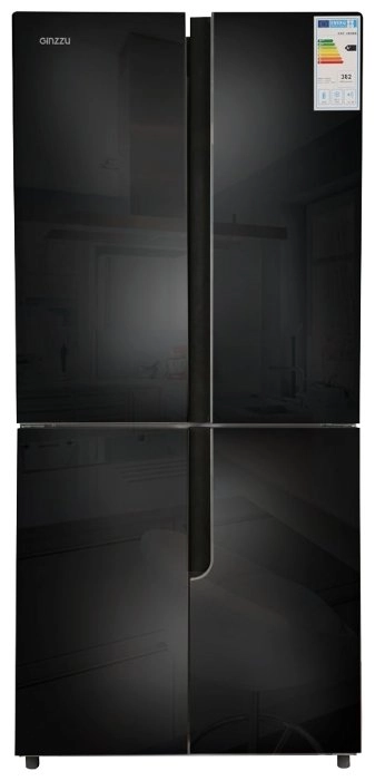 Холодильник side by side Ginzzu NFK-500 Black glass