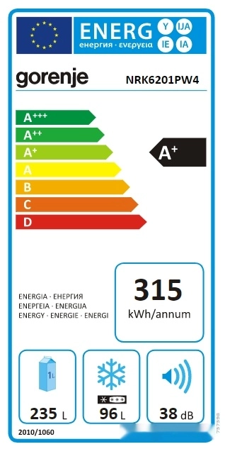 Холодильник Gorenje NRK6201PW4