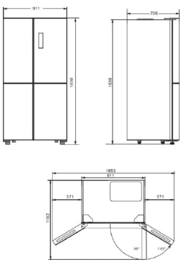 Холодильник (Side-by-Side) Kuppersberg NFFD 183 BKG