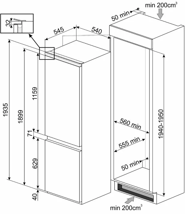 Холодильник Smeg C8194TNE