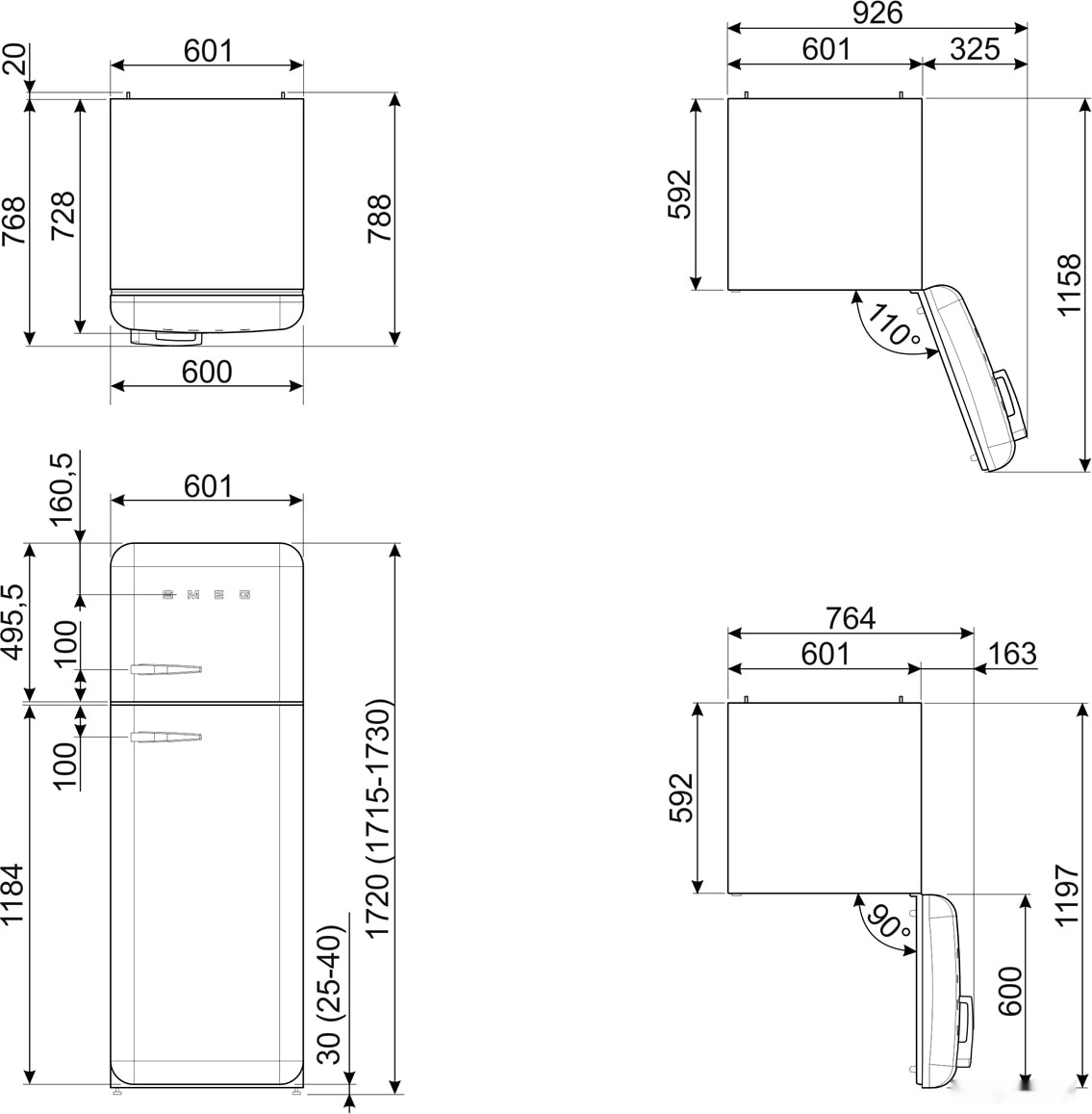 Холодильник Smeg FAB30RRD5