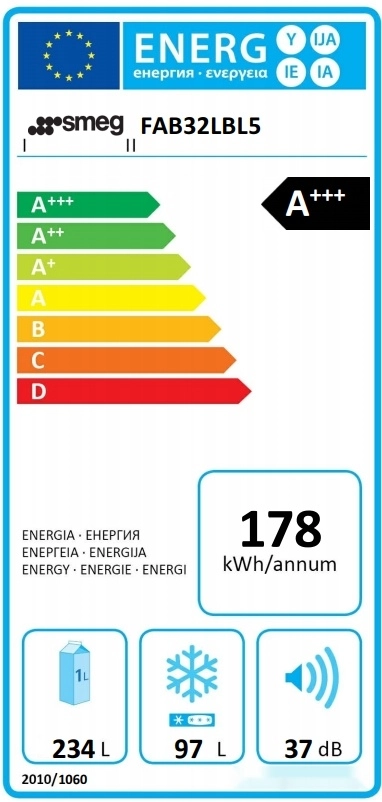 Холодильник Smeg FAB32LBL5