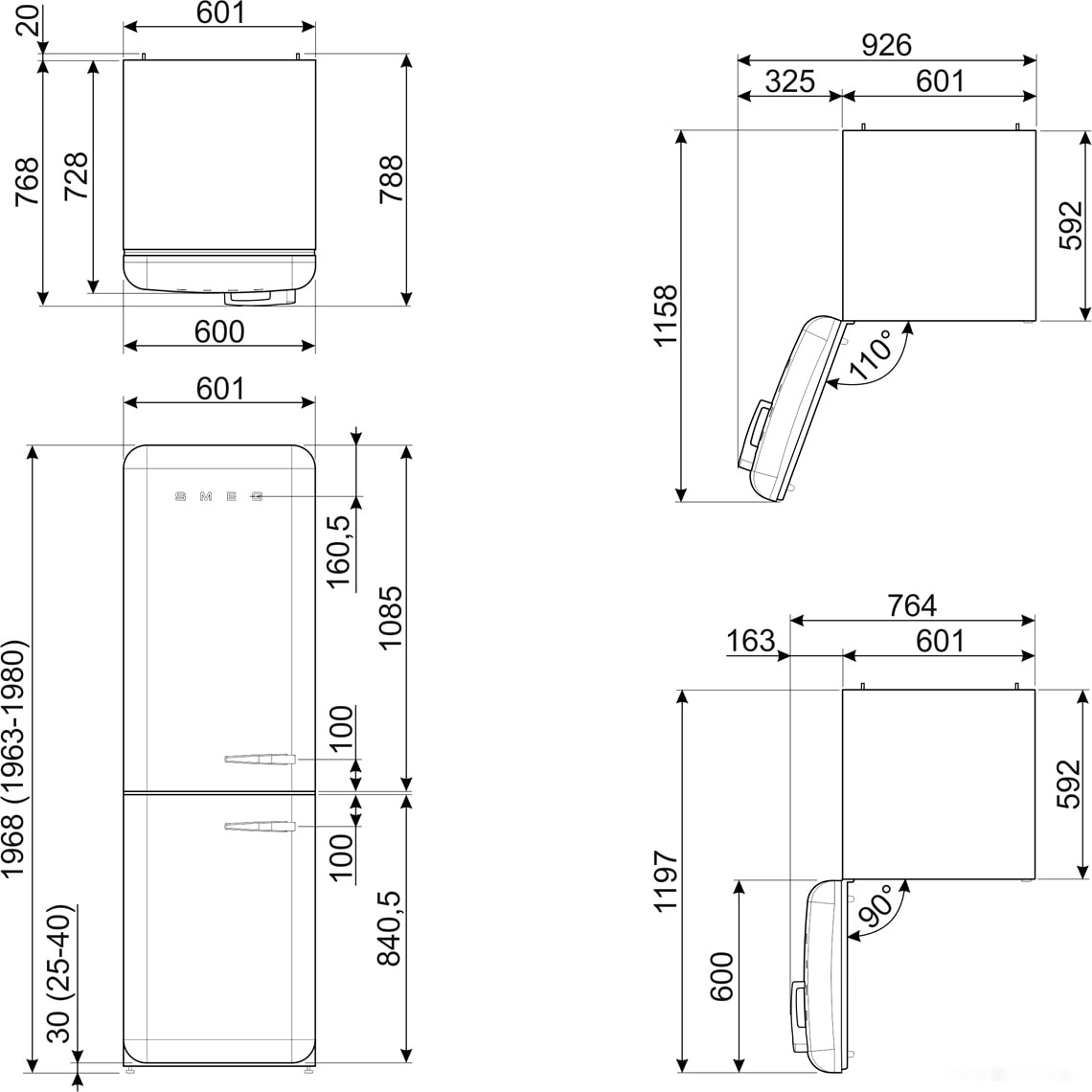 Холодильник Smeg FAB32LBL5