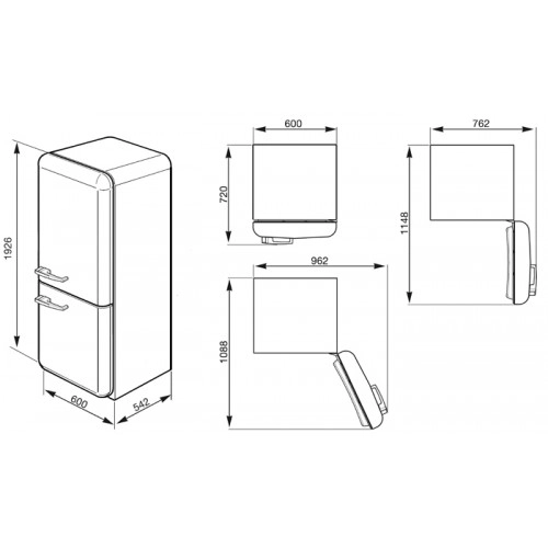 Холодильник Smeg FAB32LBN1