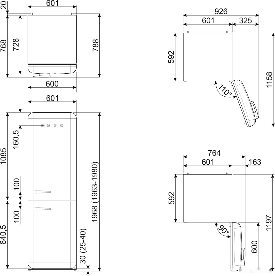 Холодильник Smeg FAB32RBE5