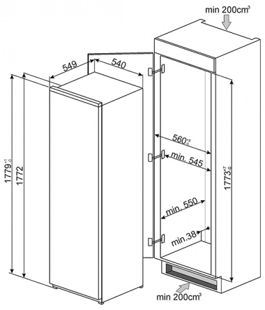 Холодильник Smeg S3C172FP