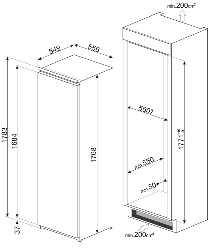 Морозильник Smeg S8F174DNE