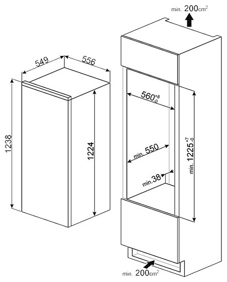 Однокамерный холодильник Smeg SD7185CSD2P