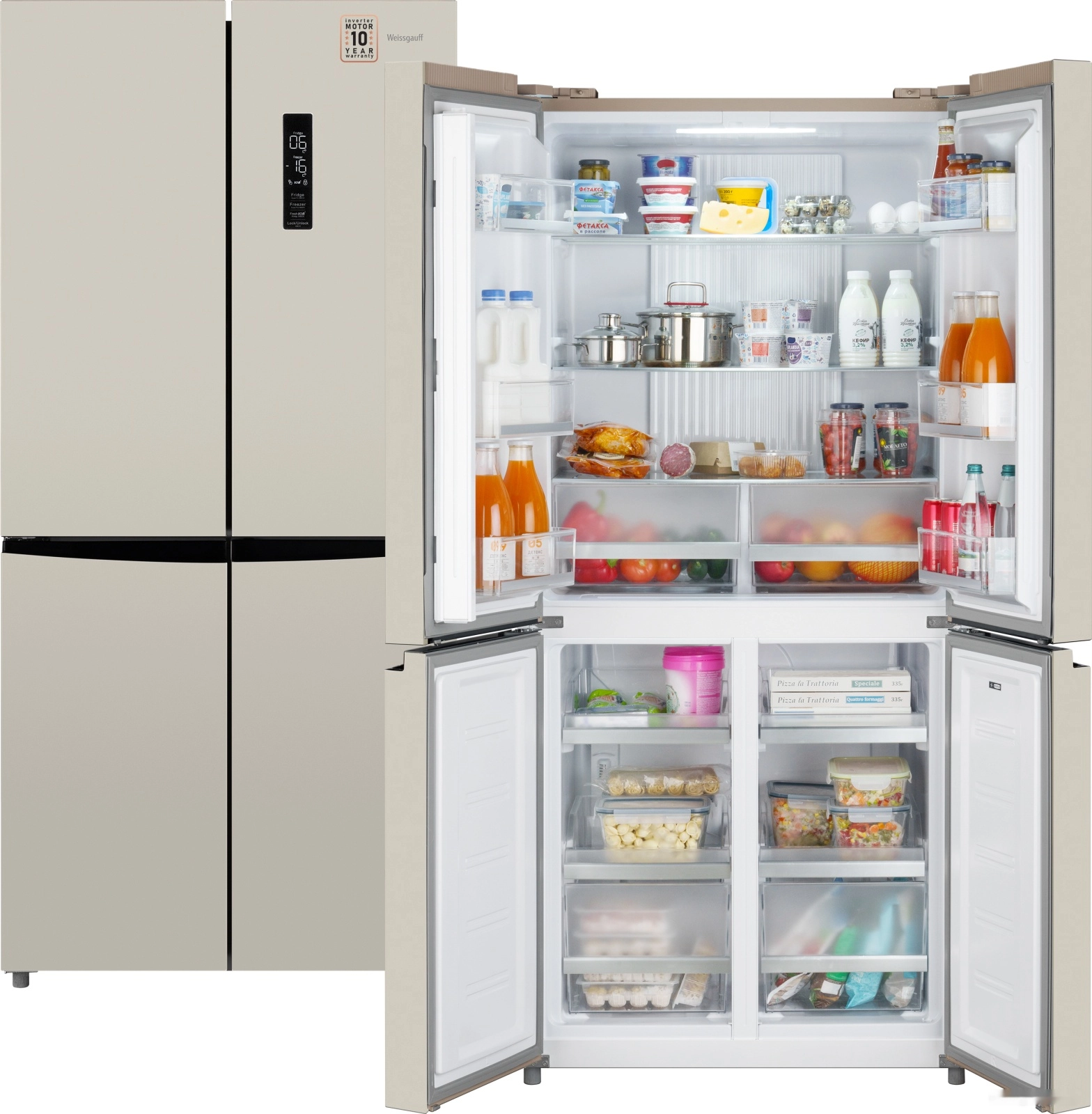 Четырёхдверный холодильник Weissgauff WCD 470 Be NoFrost Inverter