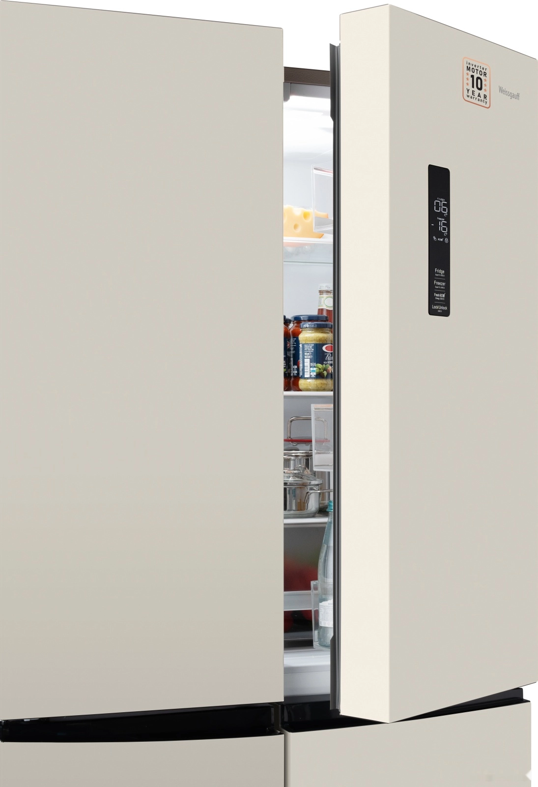 Четырёхдверный холодильник Weissgauff WCD 470 Be NoFrost Inverter