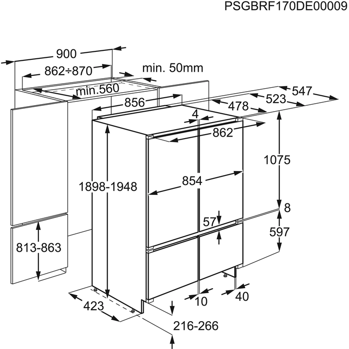 Холодильник side by side Zanussi ZBB46465DA