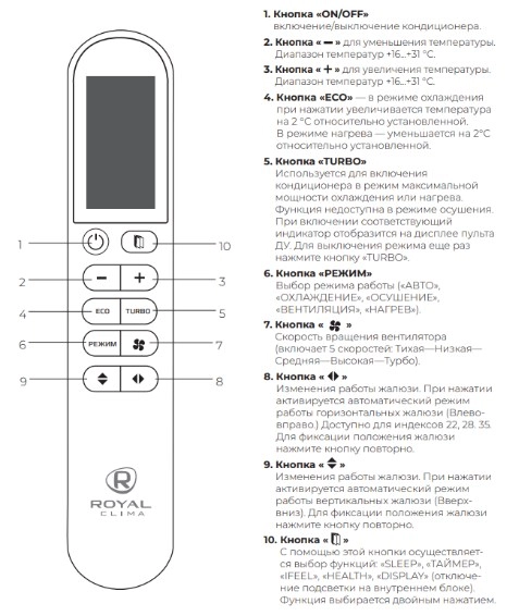 Кондиционер Royal Clima Gloria Upgrade RC-GL90HN