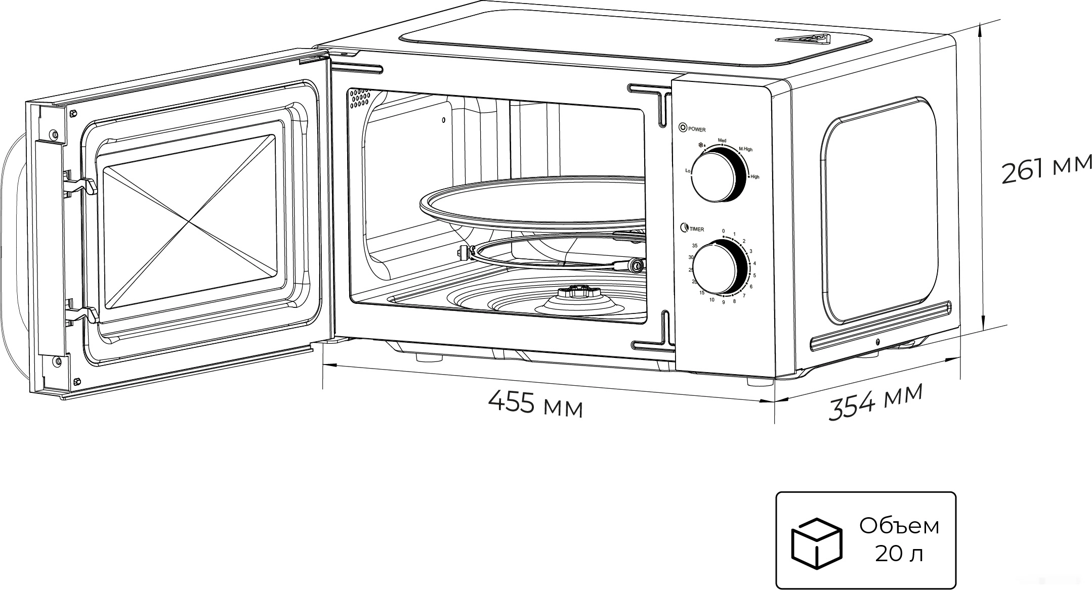 Микроволновая печь LEX FSMO 20.03 WH