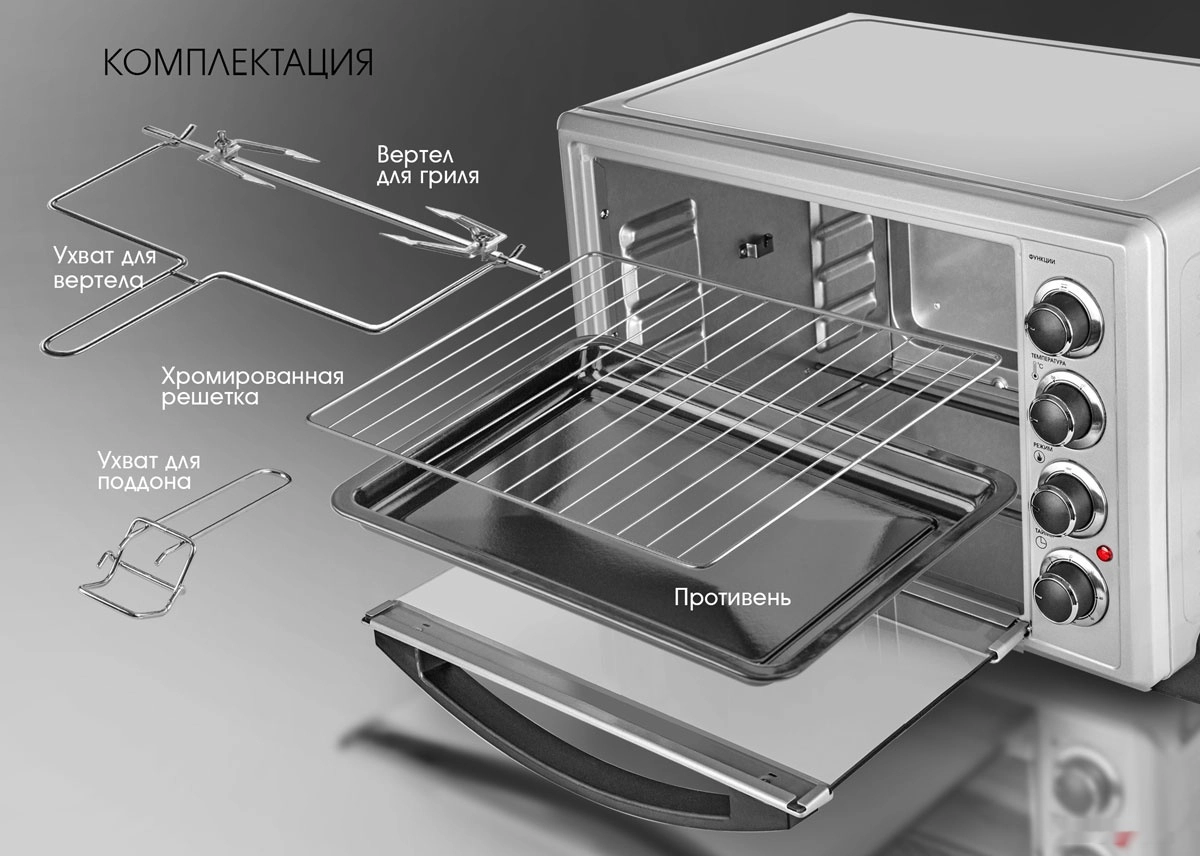Мини-печь Endever Danko 4047 (серебристый)