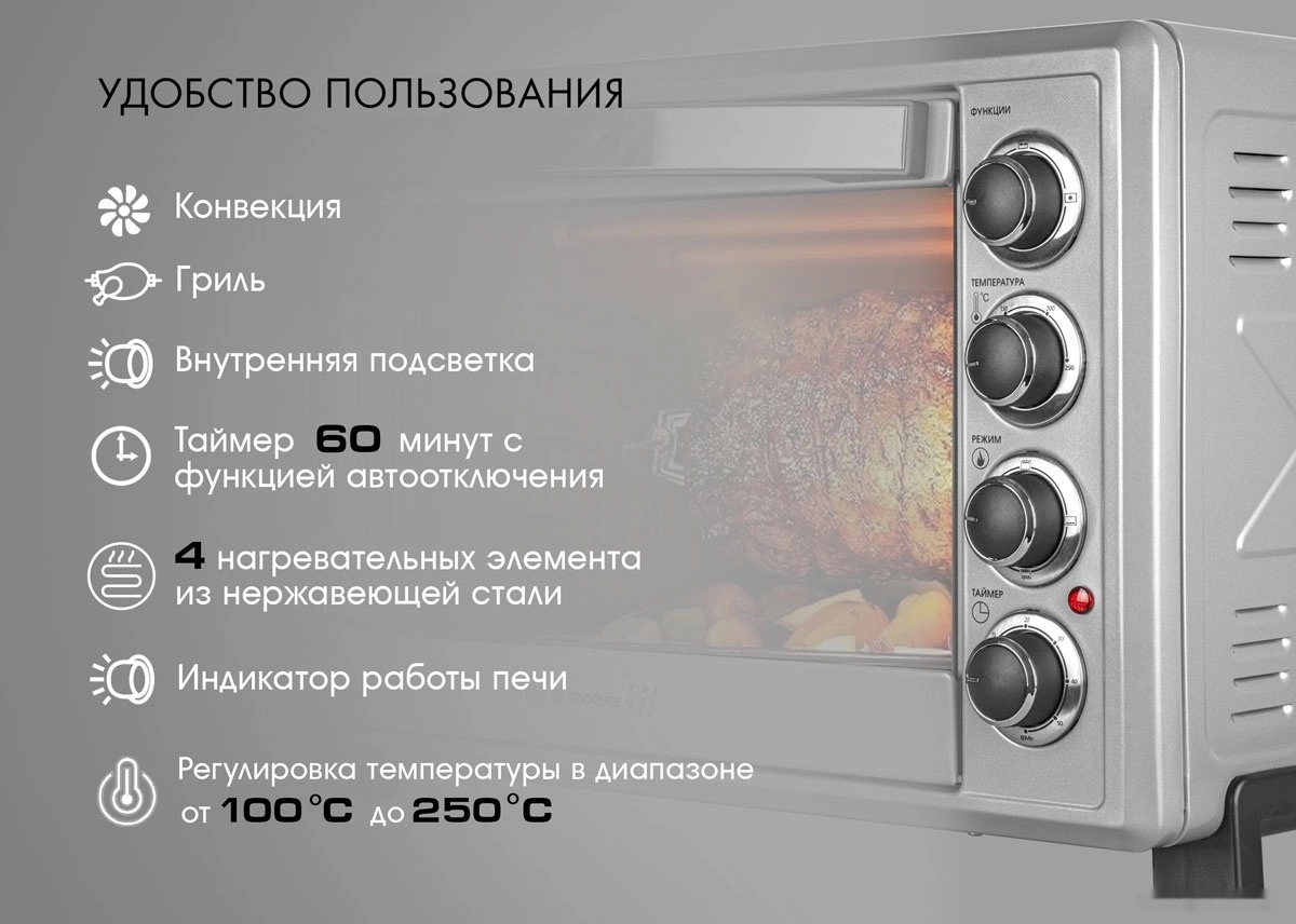 Мини-печь Endever Danko 4047 (серебристый)