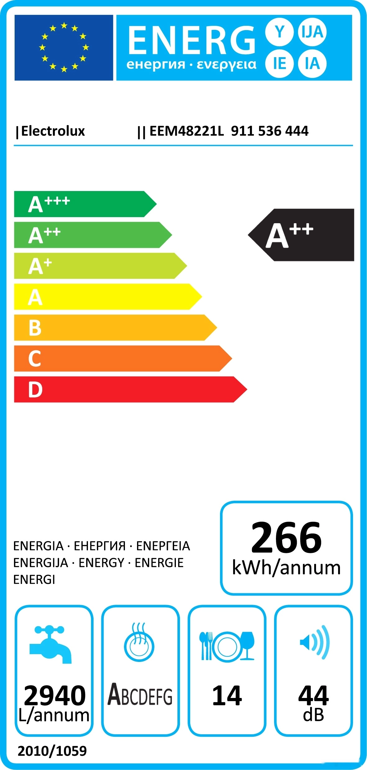 Встраиваемая посудомоечная машина Electrolux EEM48221L