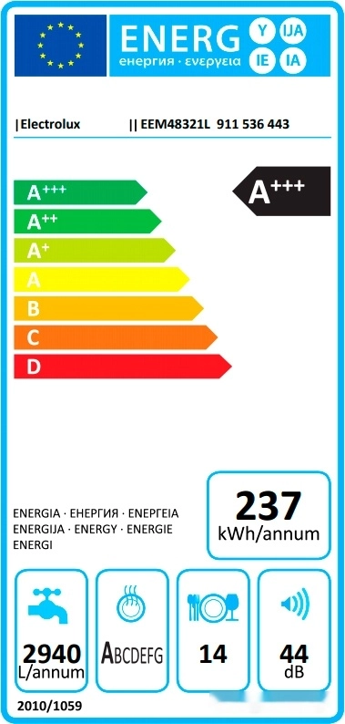 Встраиваемая посудомоечная машина Electrolux EEM48321L