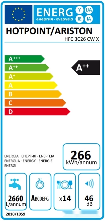 Посудомоечная машина Hotpoint-Ariston HFC 3C26 CW X