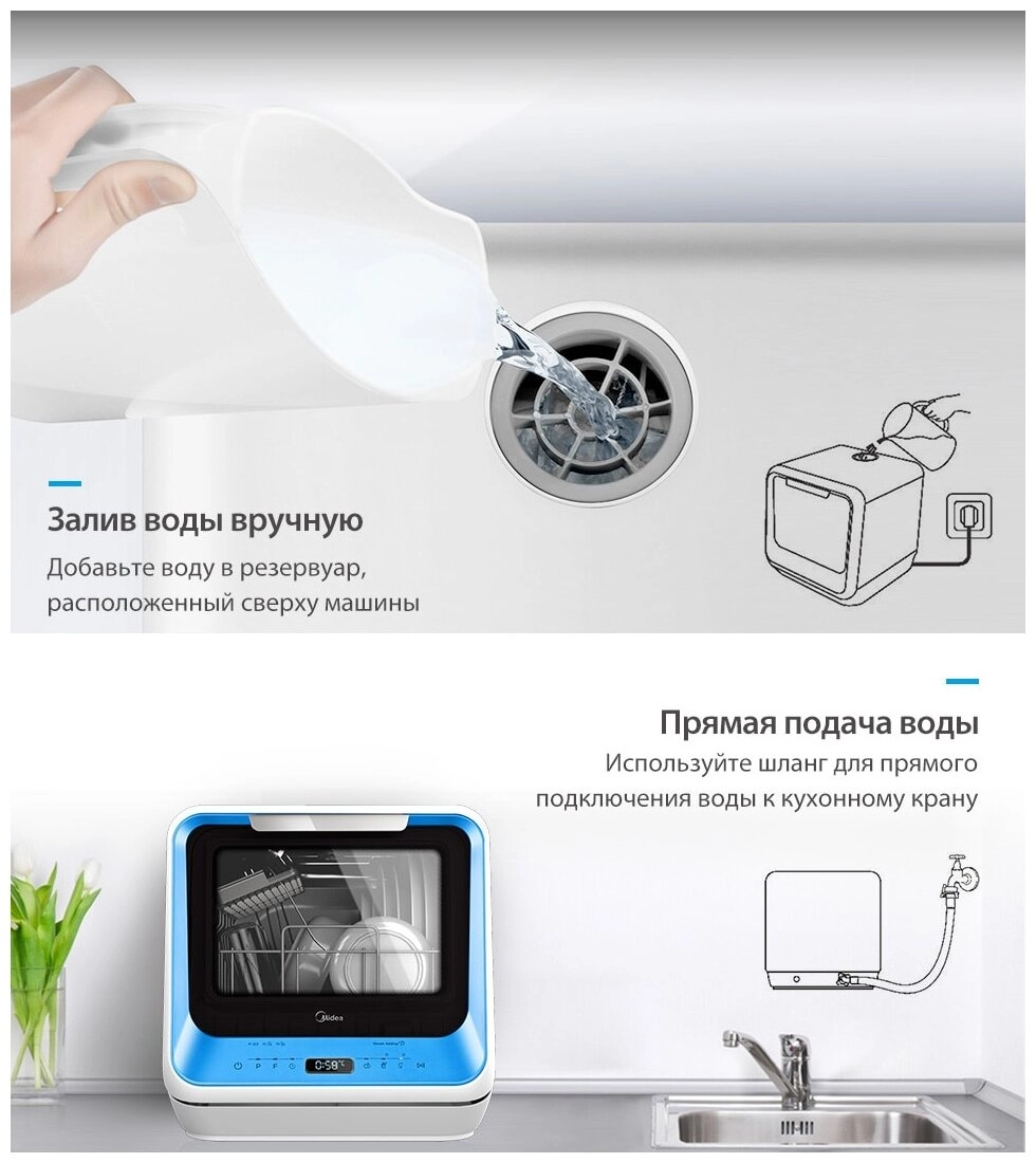 Забирай посудомоечная машина Midea Mini-i MCFD42900BL смотри видео