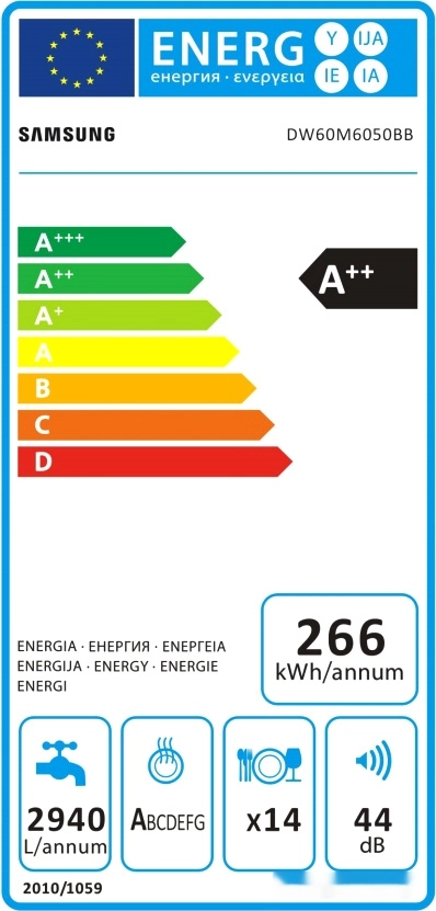 Посудомоечная машина Samsung DW60M6050BB