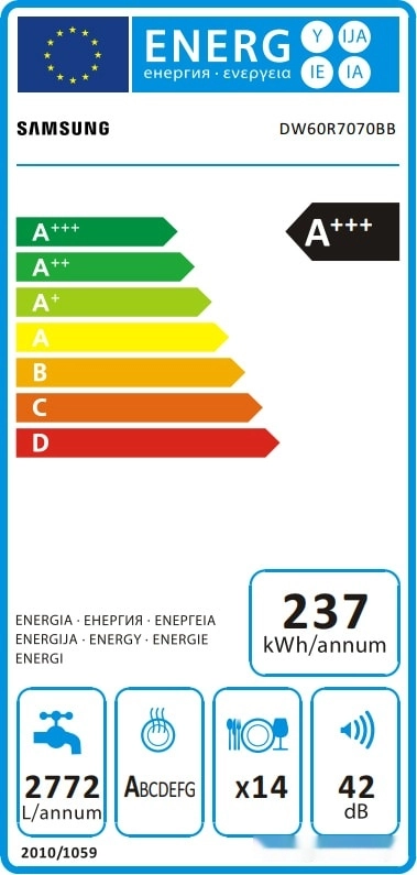 Посудомоечная машина Samsung DW60R7070BB