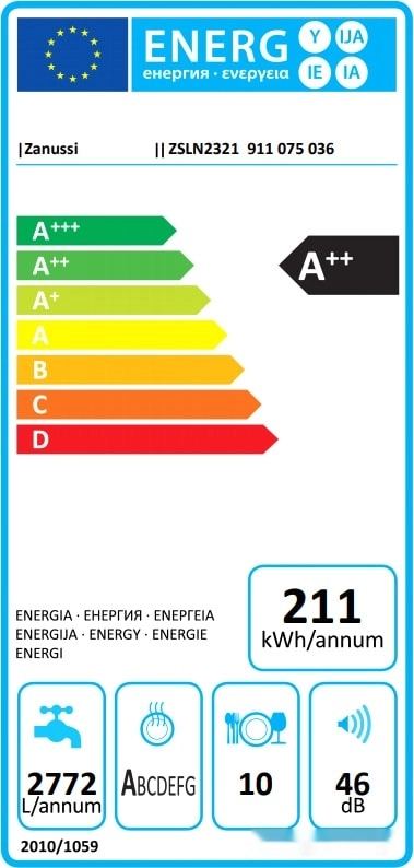 Посудомоечная машина Zanussi ZSLN2321