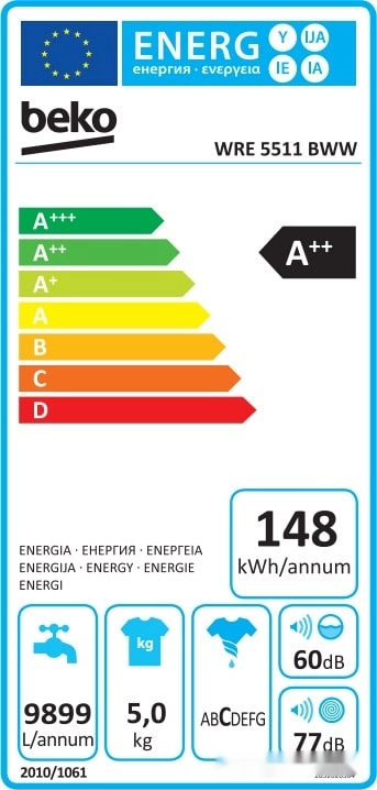 Стиральная машина Beko WRE5511BWW