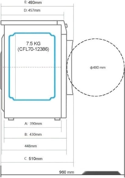 Стиральная машина ChiQ CFL70-12386BM3W