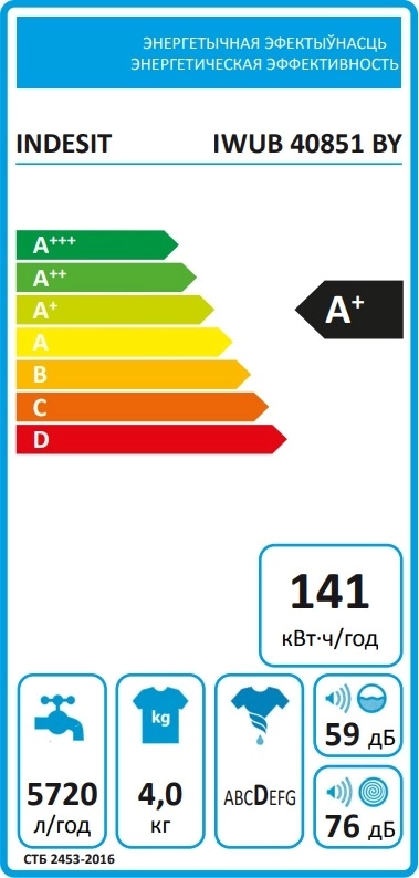 Стиральная машина Indesit IWUB 40851 BY
