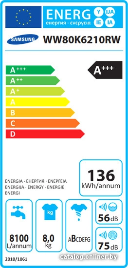 Стиральная машина Samsung WW80K6210RW