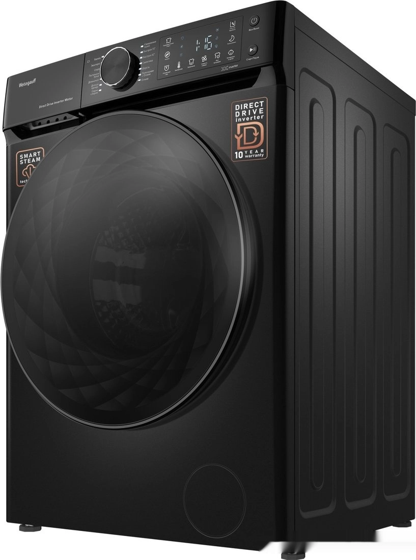 Стиральная машина Weissgauff WM 59411 Direct Drive Inverter Steam Matt Black