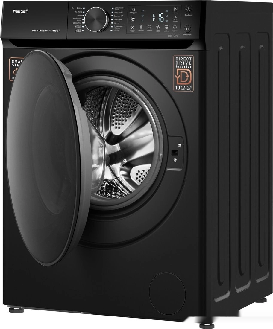 Стиральная машина Weissgauff WM 59411 Direct Drive Inverter Steam Matt Black