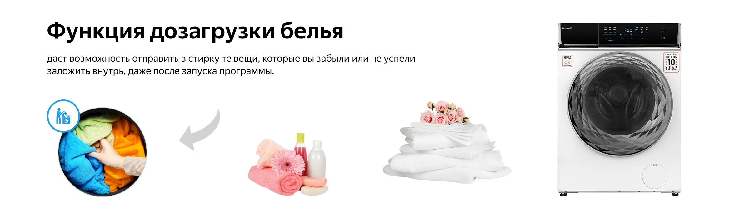 Стиральная машина Weissgauff WM 779 Diamond Inverter Steam