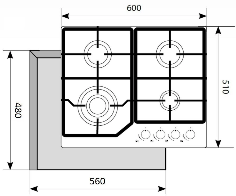 Варочная панель AKPO PGA 604 FGC-T BL