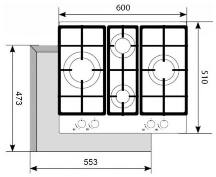 Варочная панель AKPO PGA 604 VGC-T BL