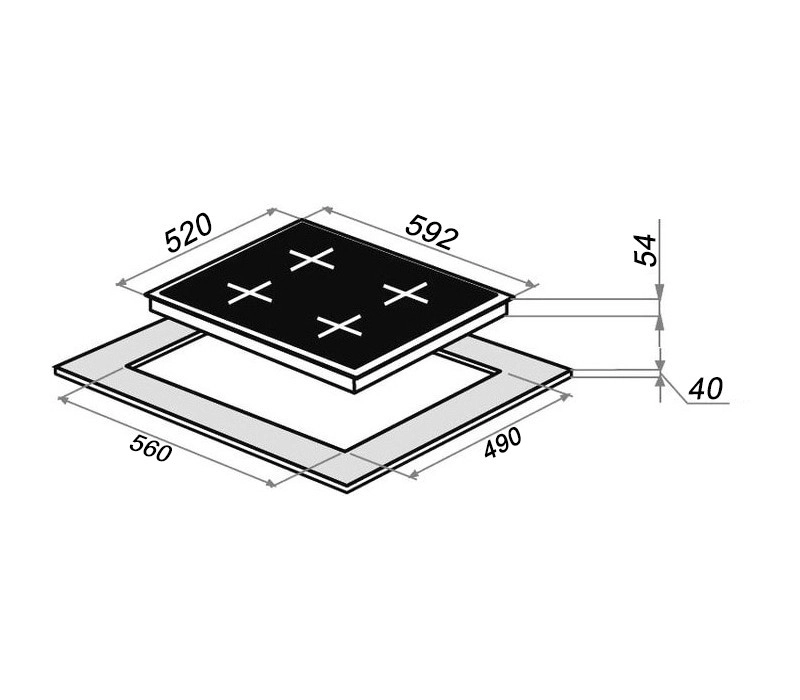 Варочная панель GrandGermes HDG-60WH-CX