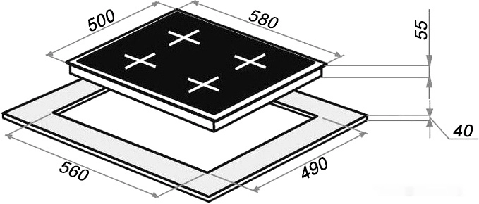 Варочная панель GrandGermes HEG-60WH-CX