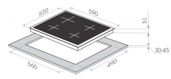 Варочная панель HOMSair HGE643GBK