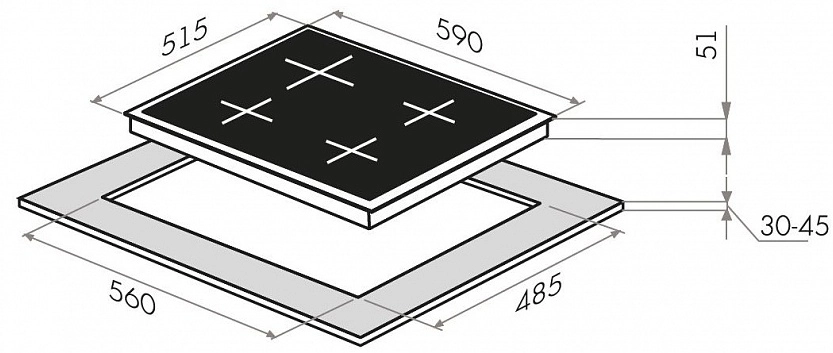 Варочная панель HOMSair HGS643TGCS