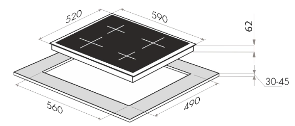 Варочная панель HOMSair HI64FLBK