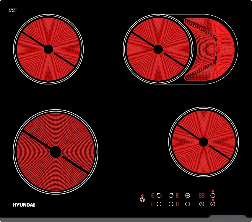 Варочная панель Hyundai HHE 6680 BG
