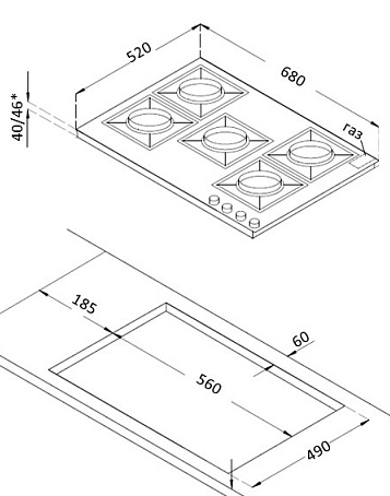 Варочная панель Korting HG 761 CTGN