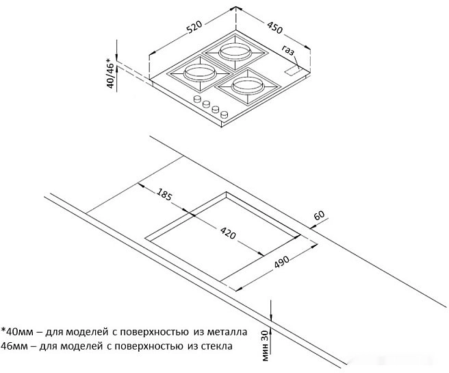 Варочная панель Korting HGG 4825 CTB