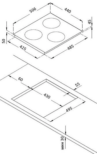 Варочная панель Korting HI 42031 BW