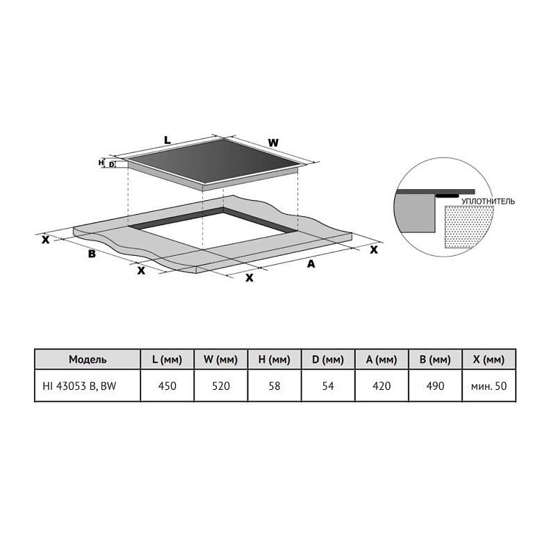 Варочная панель Korting HI 43053 BW