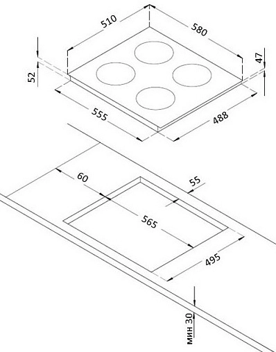 Варочная панель Korting HK 62031 B